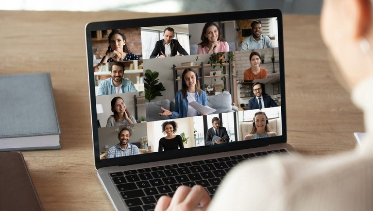 remote employees in online meeting